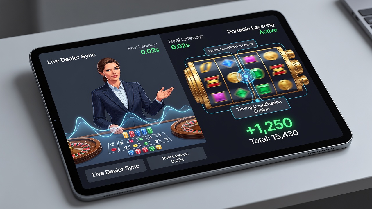 Detailansicht einer mobilen Oberfläche mit synchronisierten Spielabläufen und Preisanzeigen