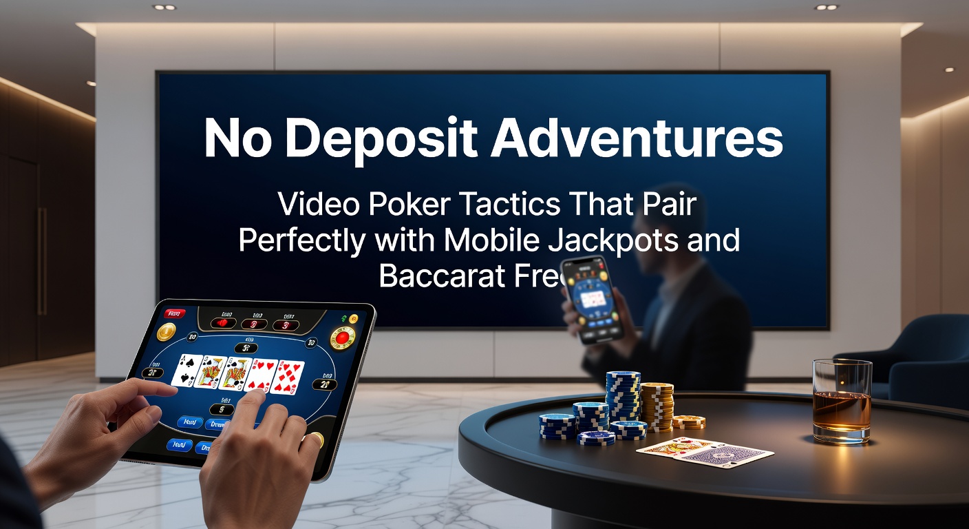Dynamische Grafik mit Baccarat-Tisch, Video-Poker-Maschinen und mobilen Jackpot-Anzeigen, die eine perfekte Kombination darstellen