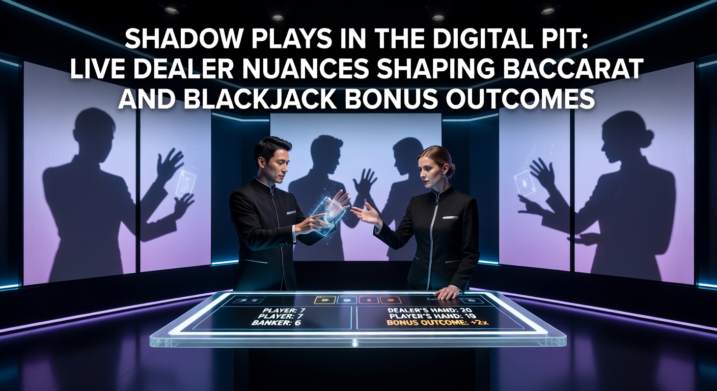 Live-Dealer-Tisch mit Karten und Chips in einem digitalen Casino-Studio, beleuchtet von Spotlights