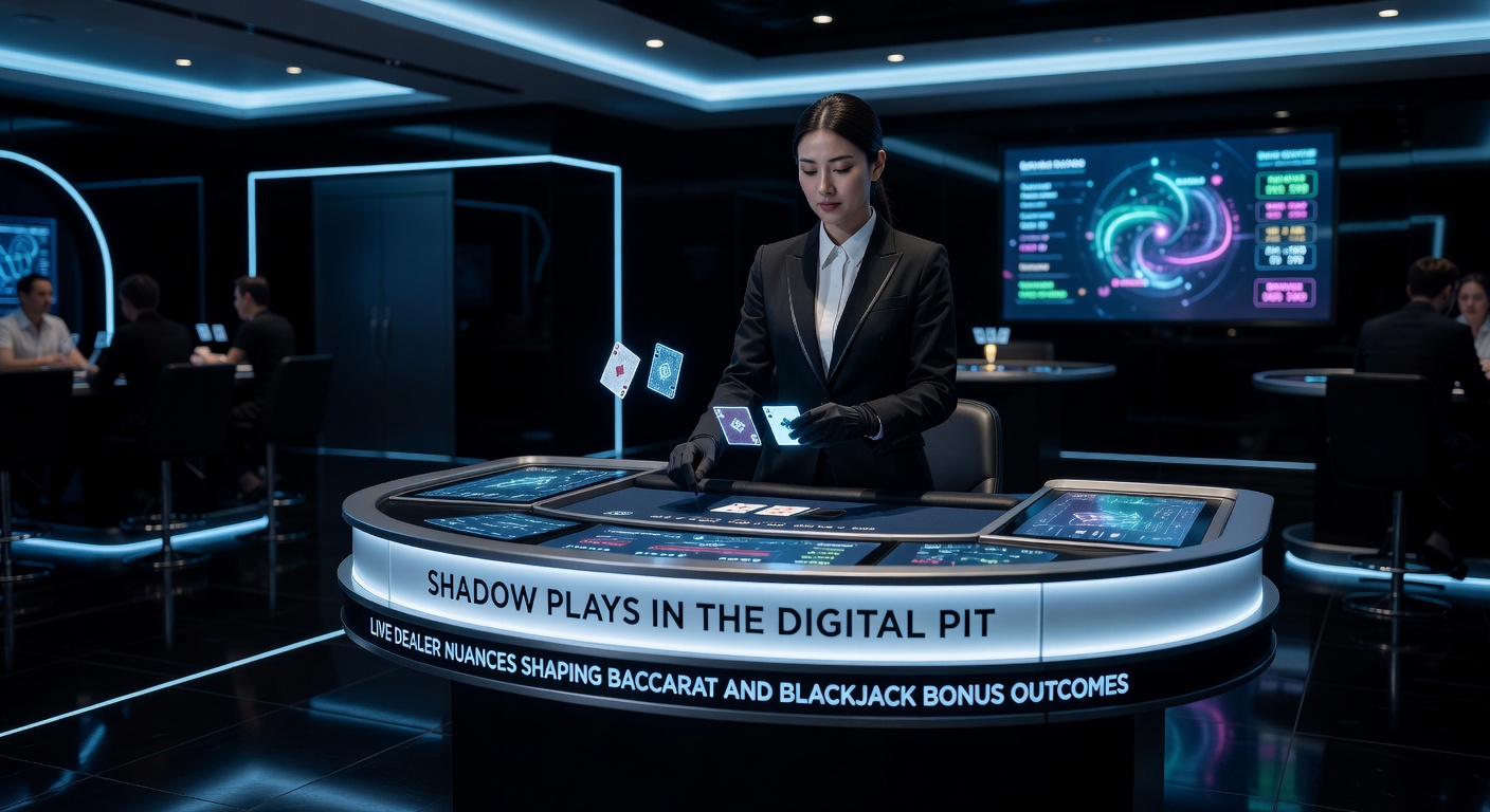 Dynamischer Blackjack-Tisch mit Live-Dealer, der Karten verteilt, umgeben von Bildschirmen und Wetten